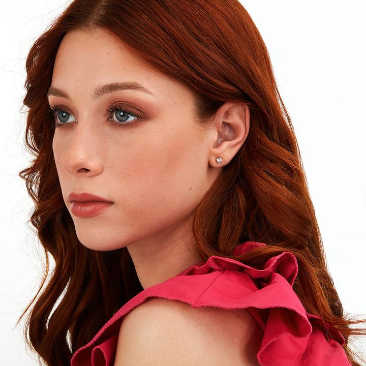 Image du produit La Petite Story Boucles d'oreilles plaquées or avec zircons clairs Argent LPS01AWV13 (Argent 925)