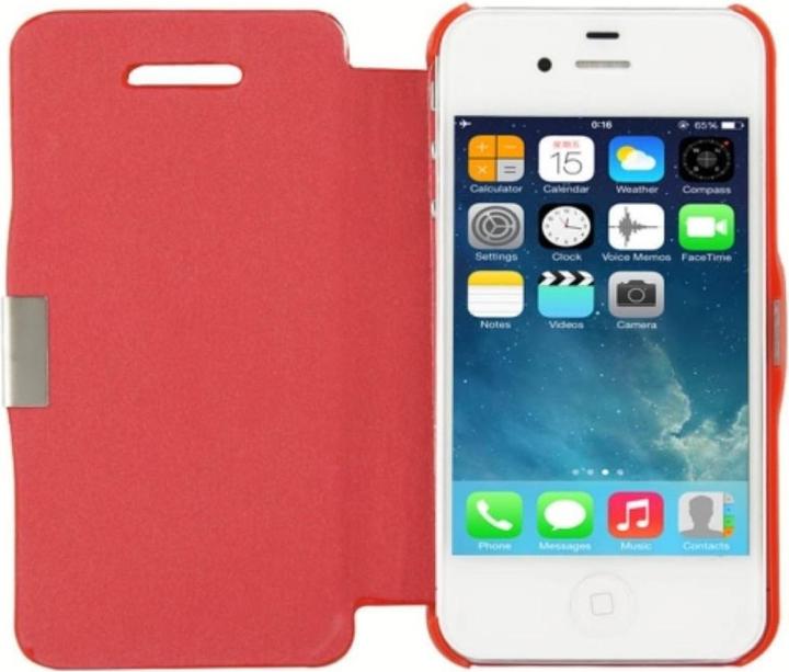 Actual product image König Design Mobile phone case for Apple iPhone 4 / 4s Red brushed (Apple iPhone 4, G4s)