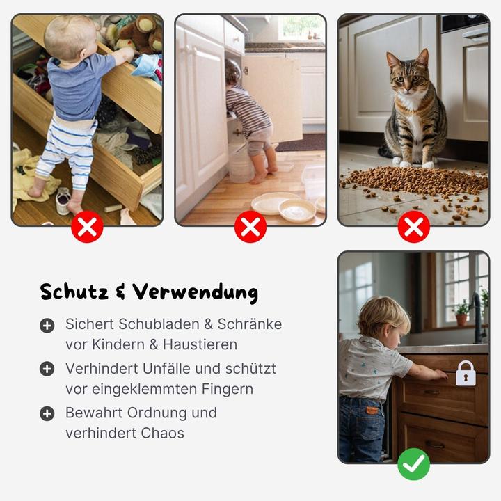 Image du produit Hermex Magnetisches Sicherheitsschloss-Set Schranksicherung Schrankschloss Kindersicherung