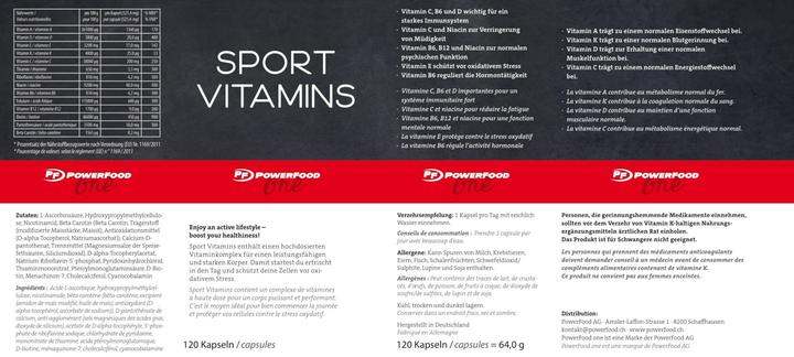 Image du produit PowerFood One Vitamines pour le sport (120 pièce(s), Capsules, 521 g)