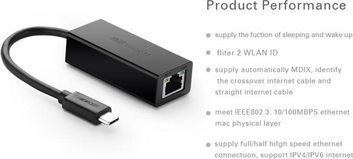 Produktbild Ugreen USB-C auf Ethernet Adapter für Smartphones & Tablets (USB-C, RJ45 (1x))
