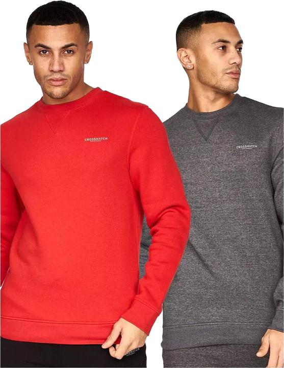 Crosshatch Traymax Sweatshirt Rundhalsausschnitt (2erPack) (XXL)