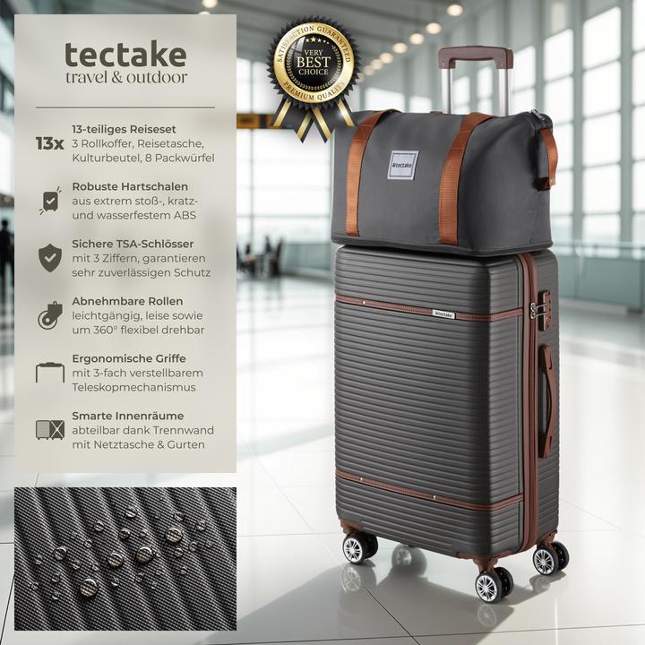 Image du produit tectake Ensemble de valises Madison, 13 pièces, serrure TSA (92 l, M (50 - 90l))