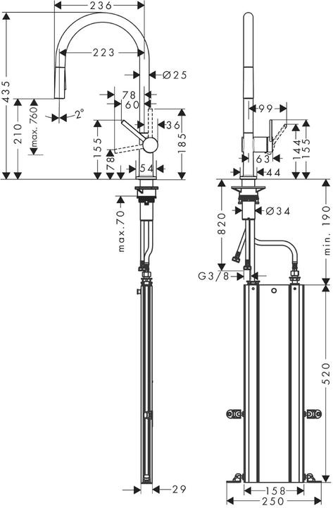 Produktbild hansgrohe HG Einhebel-Spültischmischer 210 TALIS M Ausziehbrause mattschwarz
