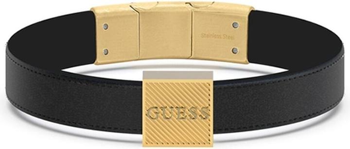 Actual product image Guess Bond Street luxury genuineack leather bracelet JUMB03031JWYGBKT/U