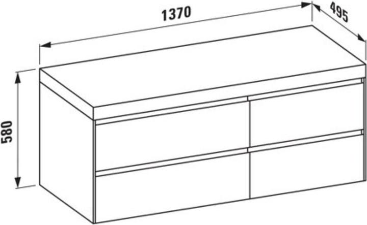 Actual product image Laufen Lani washbasin top wild oak incl. vanity unit, without cutout, large drawer left, 1370x495x58
