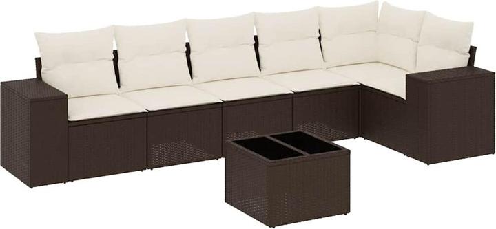 Immagine prodotto VidaXL Set di divani da giardino 7 pezzi in poly rattan marrone