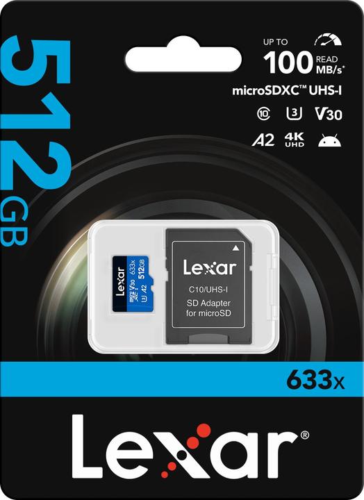 Immagine prodotto Lexar High-Performance (512 GB, microSDXC, U3, UHS-I)