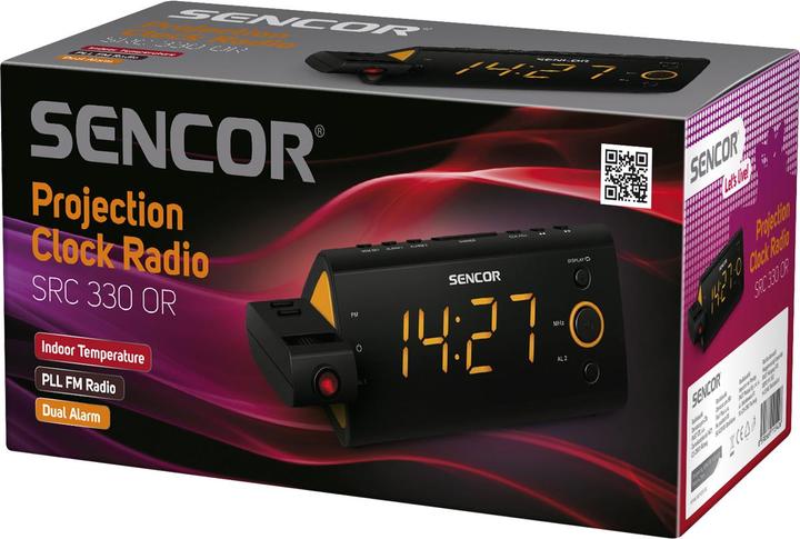 Actual product image Sencor SRC 330 OR - Clock - Digital - FM - LED - 3.05 cm (1.2 inch) - Orange