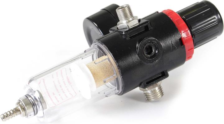 Produktbild Wiltec Airbrush Kompressor Druckregler Filter Wasserabscheider bis 7 bar 9,51mm 12,91mm