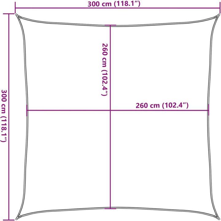 Produktbild VidaXL Sonnensegel farbe 100% Polyester Oxford (3 x 3 m)