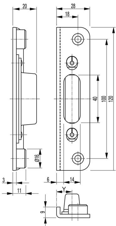 Image du produit G-U Plaques de fermeture pour serrure anti-panique SECURY-Automatic 2110 / 2116 (Poignée de porte)
