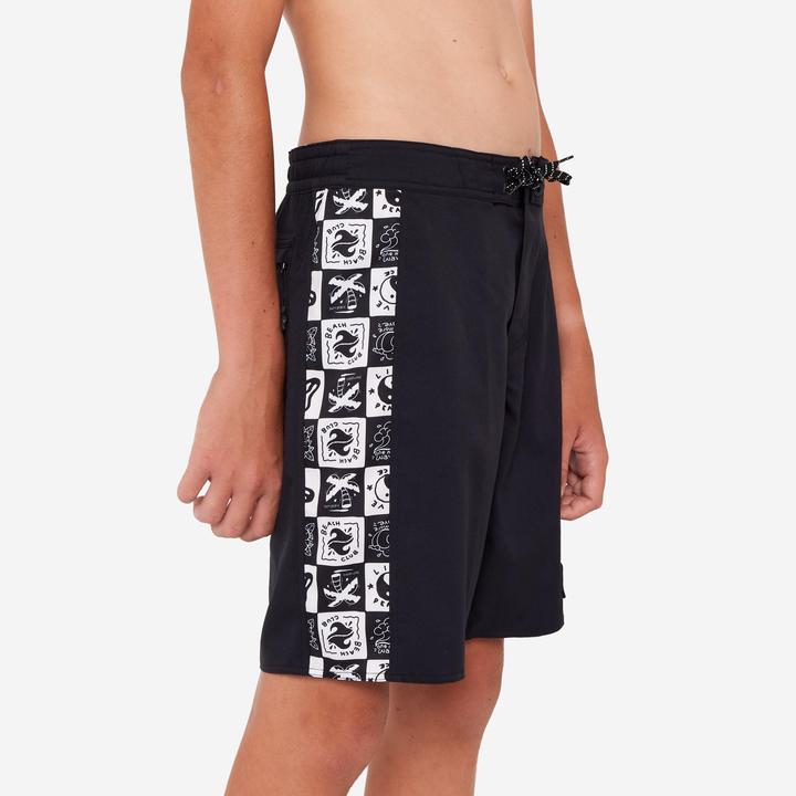 Image du produit Olaian Boardshort surf Garçon - 900 Band noir (8, 9, 10)