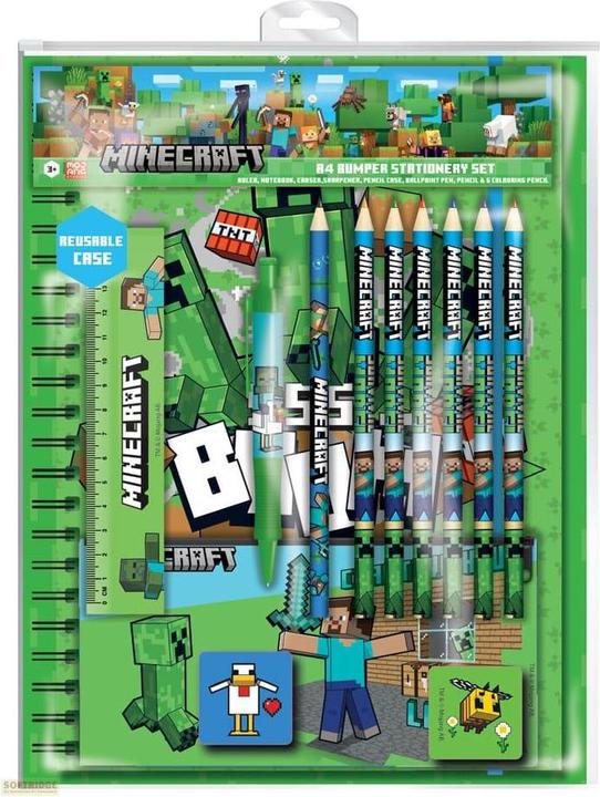 Actual product image Pyramid Minecraft writing set 12-piece A4 Bumper