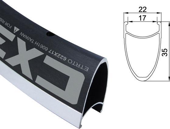 Actual product image Alexrims CX35 700X32OTW RIM. black (new) (275.59")