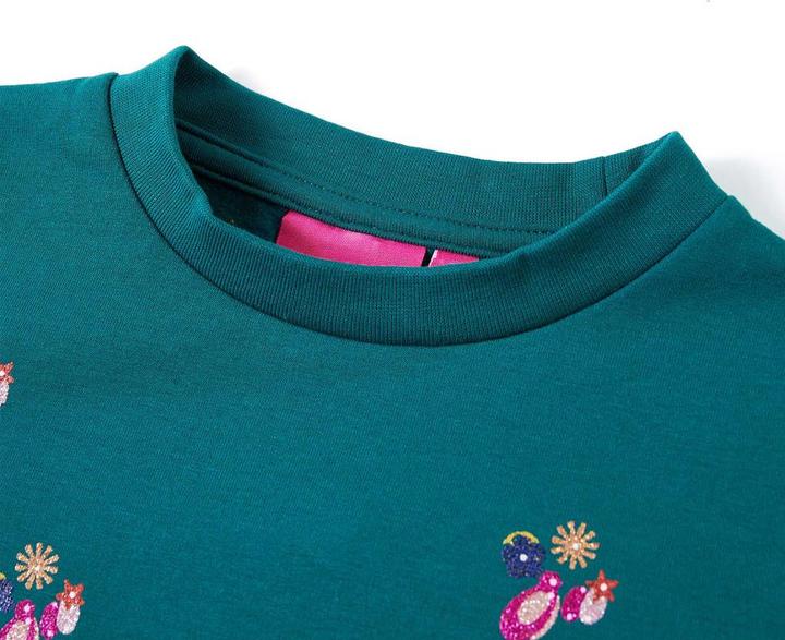 Produktbild VidaXL Kinder-Sweatshirt Dunkelgrün 140,Material: 95 % Baumwolle (140)