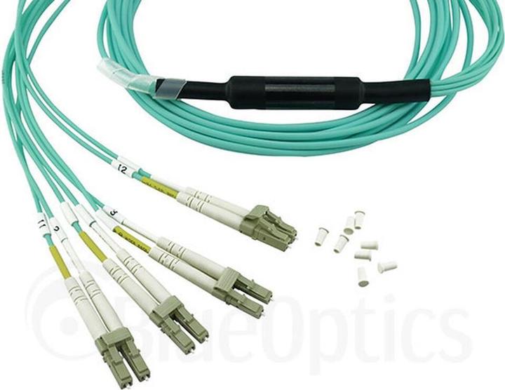 Produktbild BlueOptics MC6709309-007 kompatibles MPO-4xLC OM3 Patchkabel 7.5 Meter