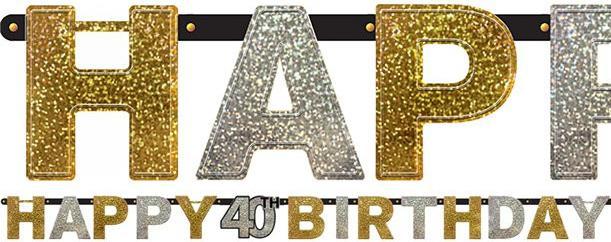 Actual product image Amscan Guirlande Happy Birthday "40 ans