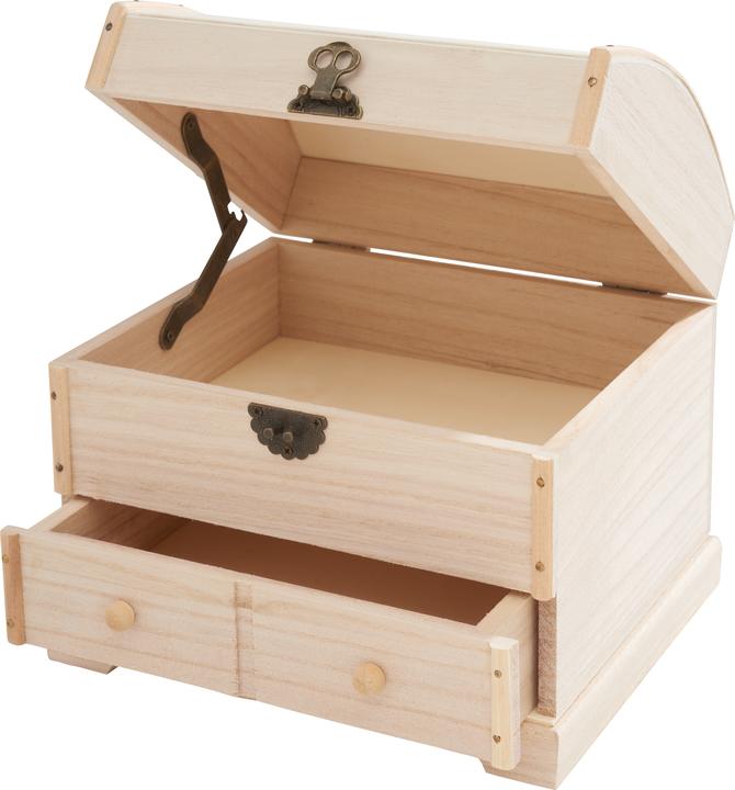 Immagine prodotto VBS Cassapanca rotonda con coperchio, legno grezzo, circa 20x17x17cm