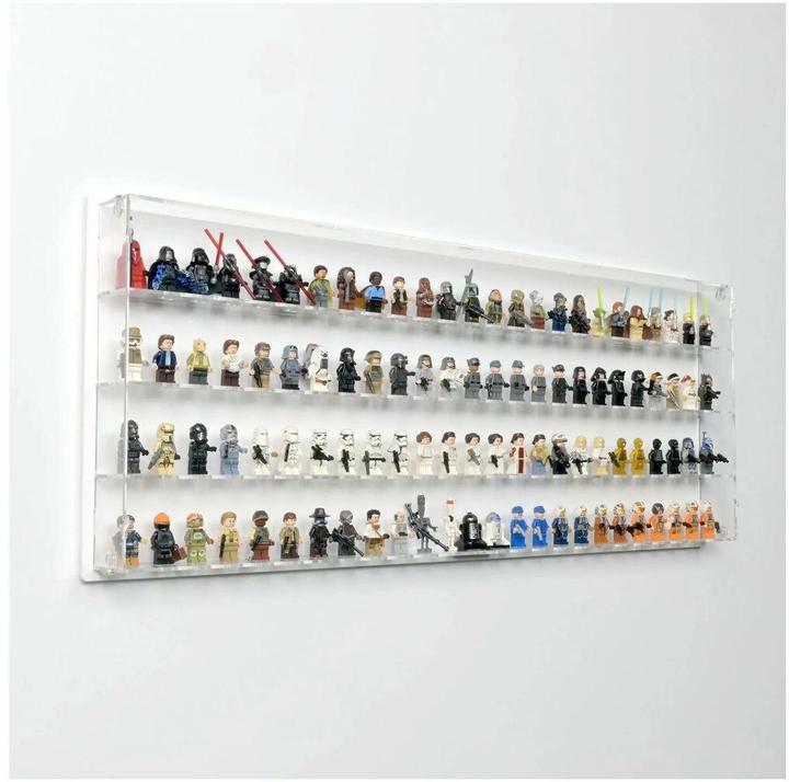Image du produit iDisplayit Présentoir mural en acrylique pour 100 figurines LEGO® (avec fond blanc)