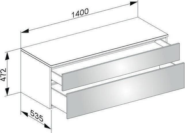 Produktbild Keuco Sideboard EDITION 400 Hö 180/270mm 1400x472x535mm we/ant sat