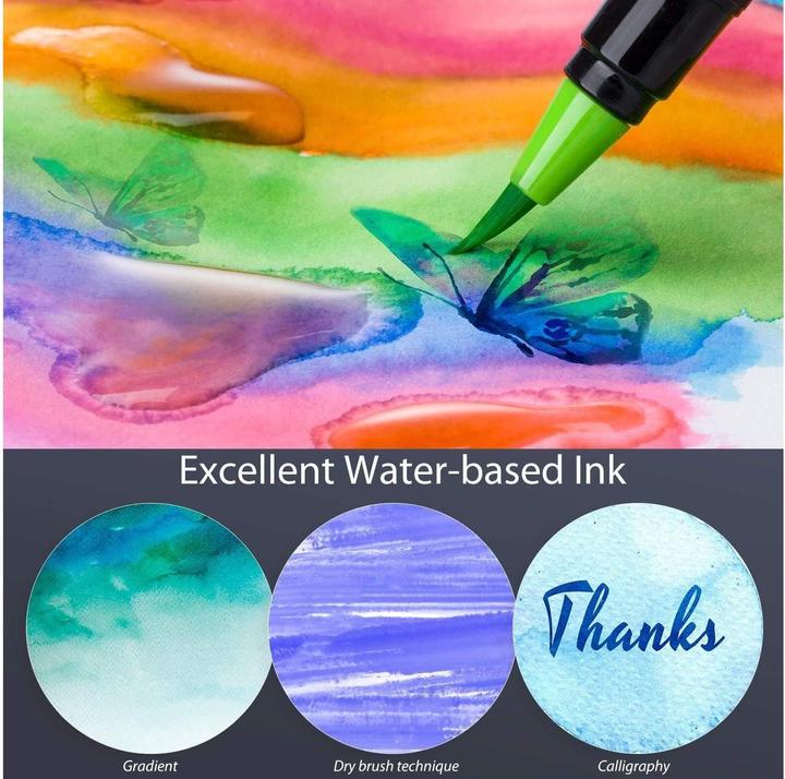 Actual product image Ohuhu Watercolour brush pens (Multicoloured, 24 x)
