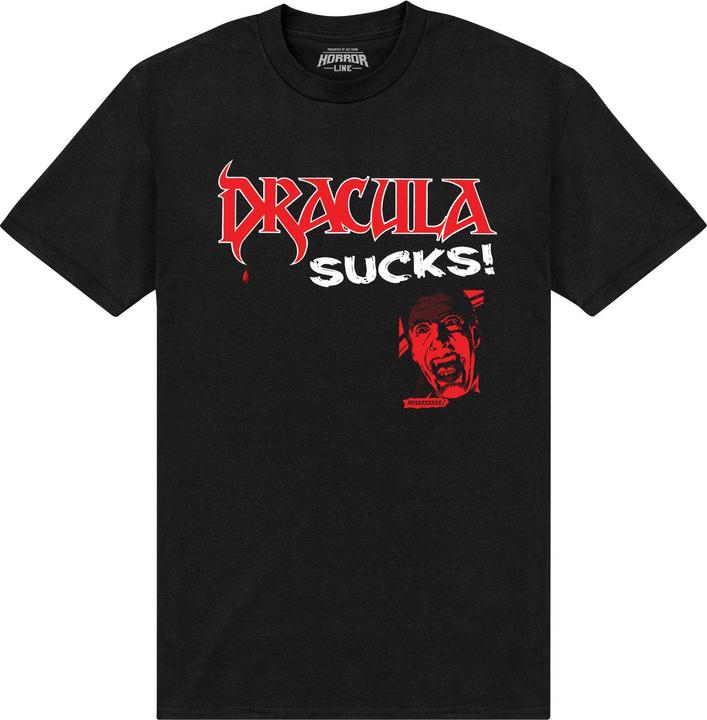 Actual product image Horror Line Unisex Adult Dracula Sucks T-Shirt (L)