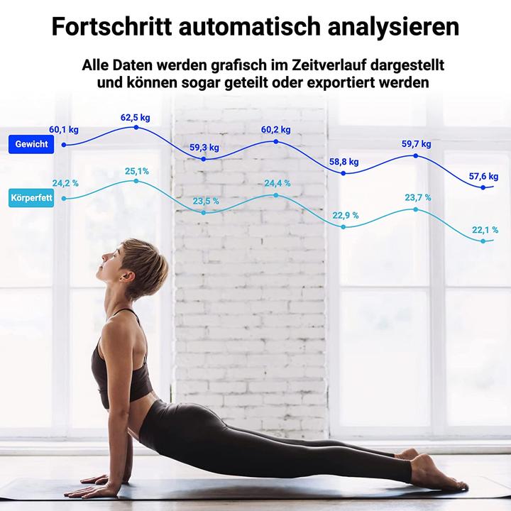 Produktbild Fitleap Waage mit Körperfett- & Muskelanalyse Digitale Personenwaage (0.18 kg)