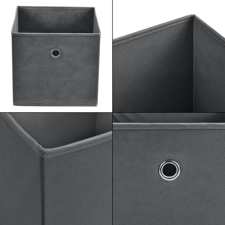 Actual product image En.Casa Folding box set of 10 30x30x28 cm non-woven dark grey (30 x 30 x 28 cm, 25.20 l)