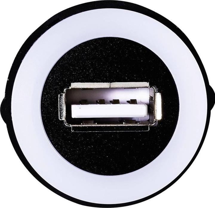 Actual product image Tru Components USB flush-mount socket, flush-mount USB-05-BK USB socket type A, illuminated on USB plug type A