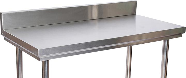 Actual product image Wiltec Stainless steel worktable Gastro stainless steel table with upstand 100x60x85cm (60 cm, 100 cm)