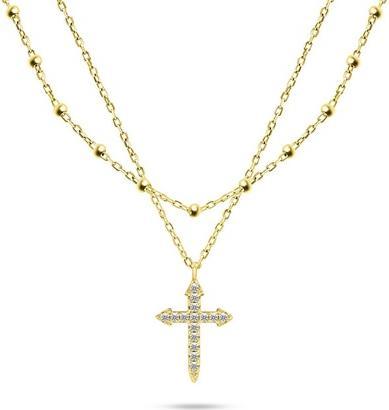 Produktbild Brilio Silver - Stylish double gold plated necklace NCL93Y