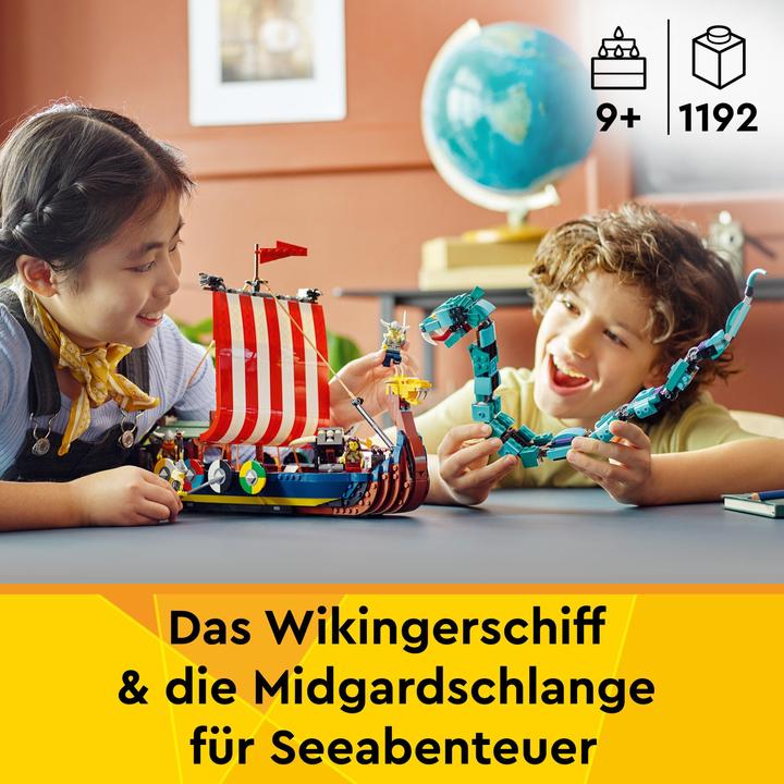 Produktbild LEGO Wikingerschiff mit Midgardschlange (31132, LEGO Creator 3-in-1)