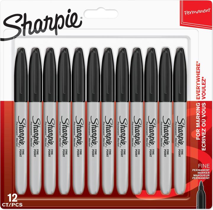Sharpie Rundspitze fein (Schwarz, 0.90 mm, 12 x)
