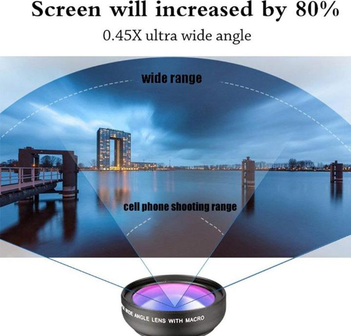 Immagine prodotto PhoneLook 2 in 1 lenti intercambiabili per fotocamera smartphone macro e grandangolo universali
