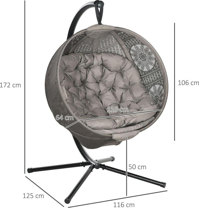 Immagine prodotto Outsunny Sedia sospesa (120 kg)