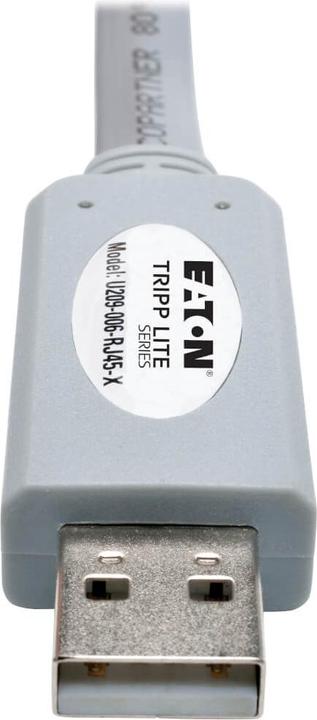 Actual product image Eaton USB-A to RJ45 Serial Rollover Cable M/M Cisco Compatible 250 Kbps 6 ft. 1.83 m grey (USB-A, 1 Ports)
