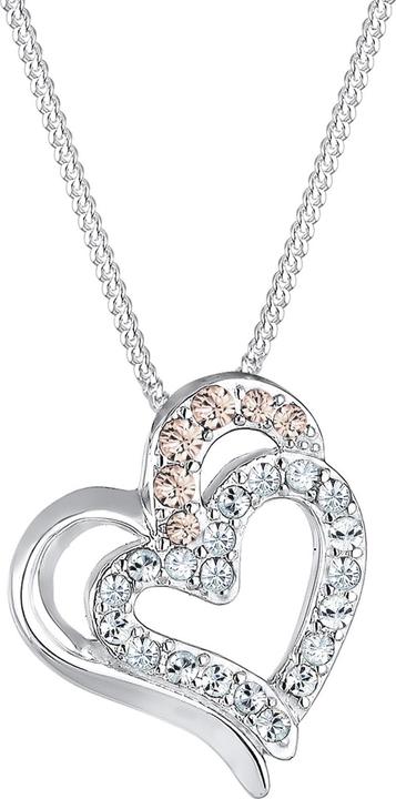 Elli mit Herz-Anhäger verziert mit Kristallen (Sterling Silber, 45 cm)