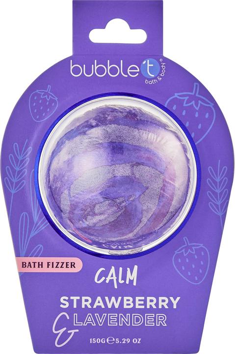 Bubble T Bath Fizzer Calm Strawberry & Lavender 150g (Bath pearls)