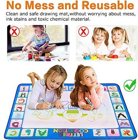 Actual product image Activity Board Water Doodle Mat Aqua Magic Doodle Painting Mat 100 * 78cm XL Aqua Drawing Painting Mat (100 x 78 cm)
