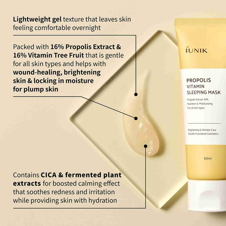 Image du produit iUNIK Masque de sommeil vitaminé à la propolis (60 ml)