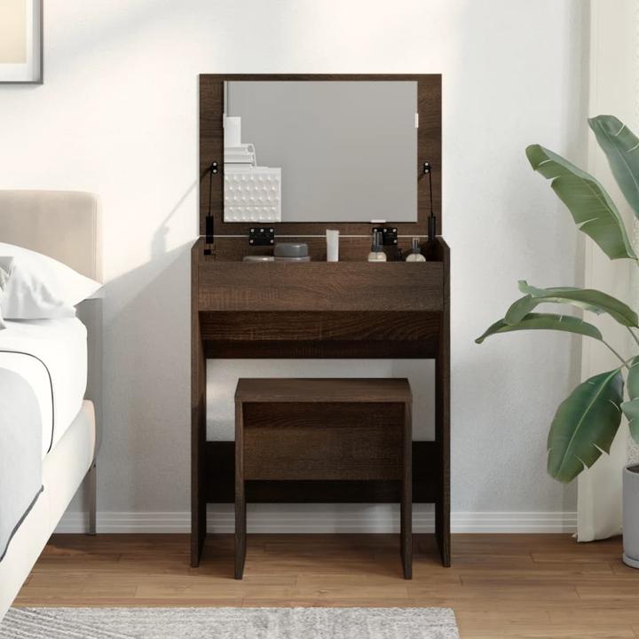 Image du produit VidaXL Coiffeuse avec tabouret 60 x 40 x 113,5 cm (60 x 40 x 75 cm)