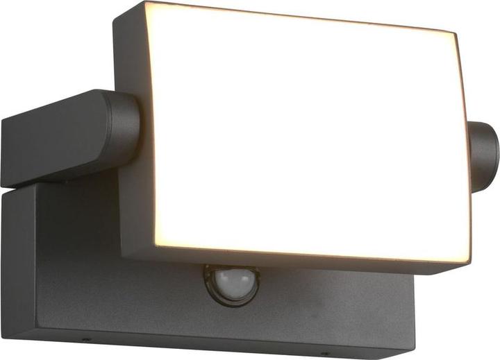 Productafbeelding Trio Kansas - Wandlamp - Antraciet - incl. 1x SMD 10W - Bewegingssensor - Kantelbaar - Buitenlamp (1000 lm, IP54)