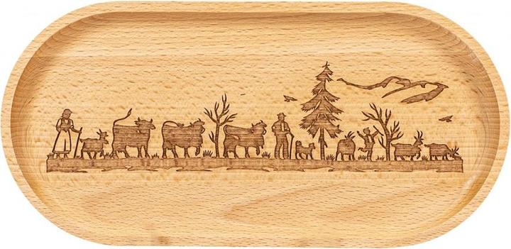 Produktbild Kadastar Holzteller ovalAlpaufzug Familie, klein, Buche, 25 x 12 cm