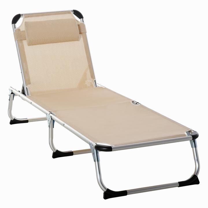Image du produit Outsunny Chaise longue de jardin réglable en 5 positions (80 cm)