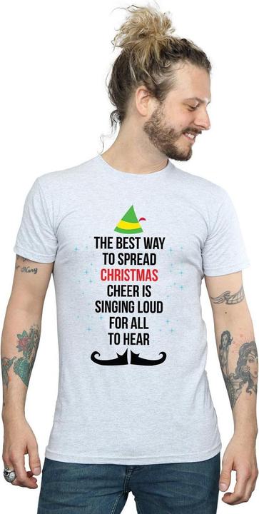 Immagine prodotto Elf Christmas Cheer Text Maglietta Uomo (XL)