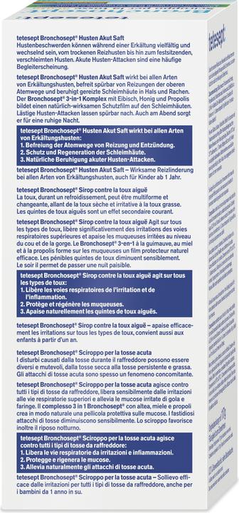 Nährwerte und Zutaten Tetesept Bronchosept Husten Akutsaft (1 Stück)