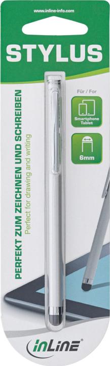 Actual product image InLine Stylus Pen for Touchscreens of Smartphone and Tablet silver