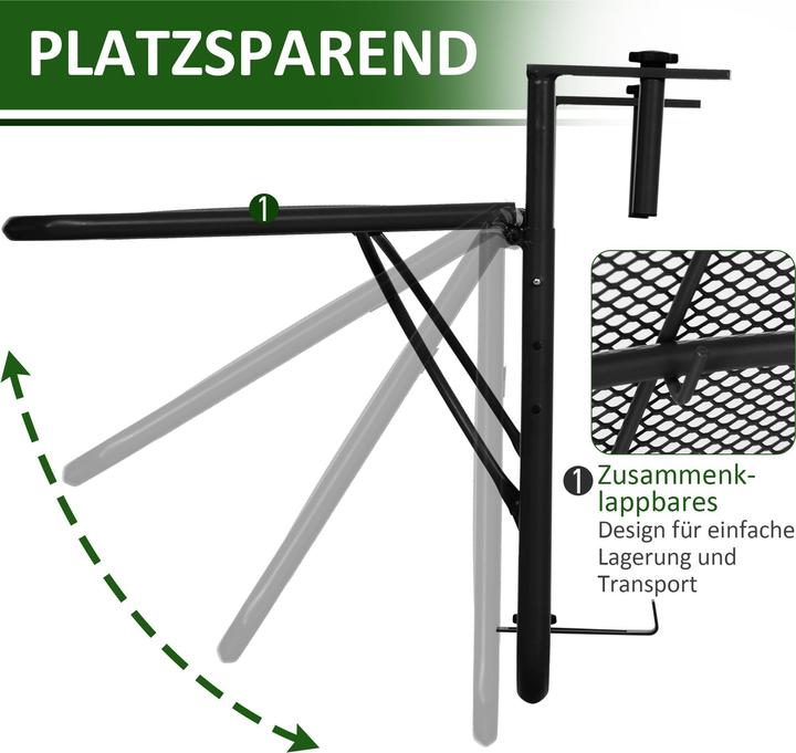 Immagine prodotto Outsunny Tavolo pensile da balcone regolabile in altezza (60 cm)