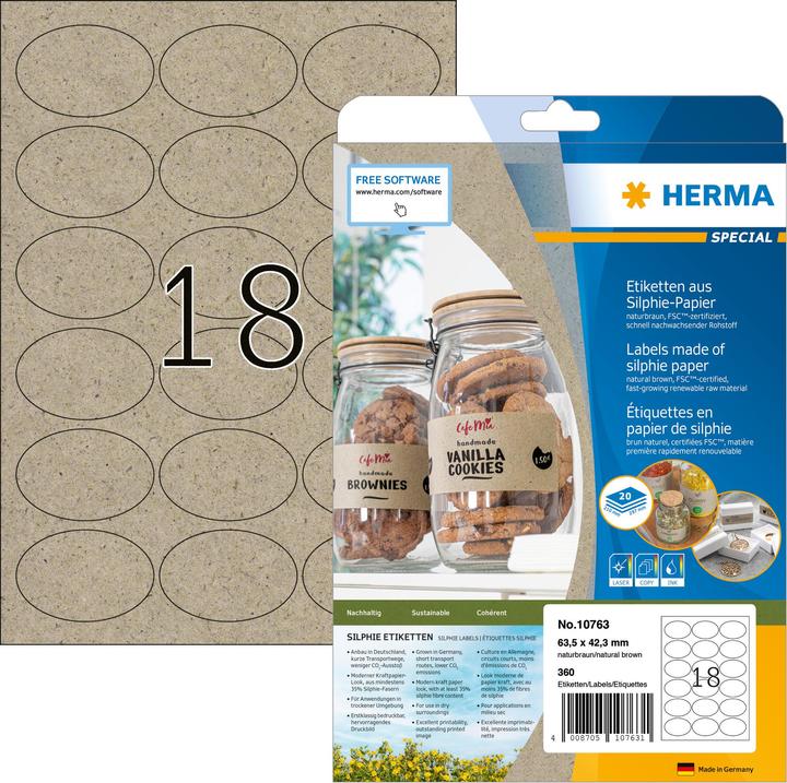 Produktbild HERMA Graspapier Etiketten A4